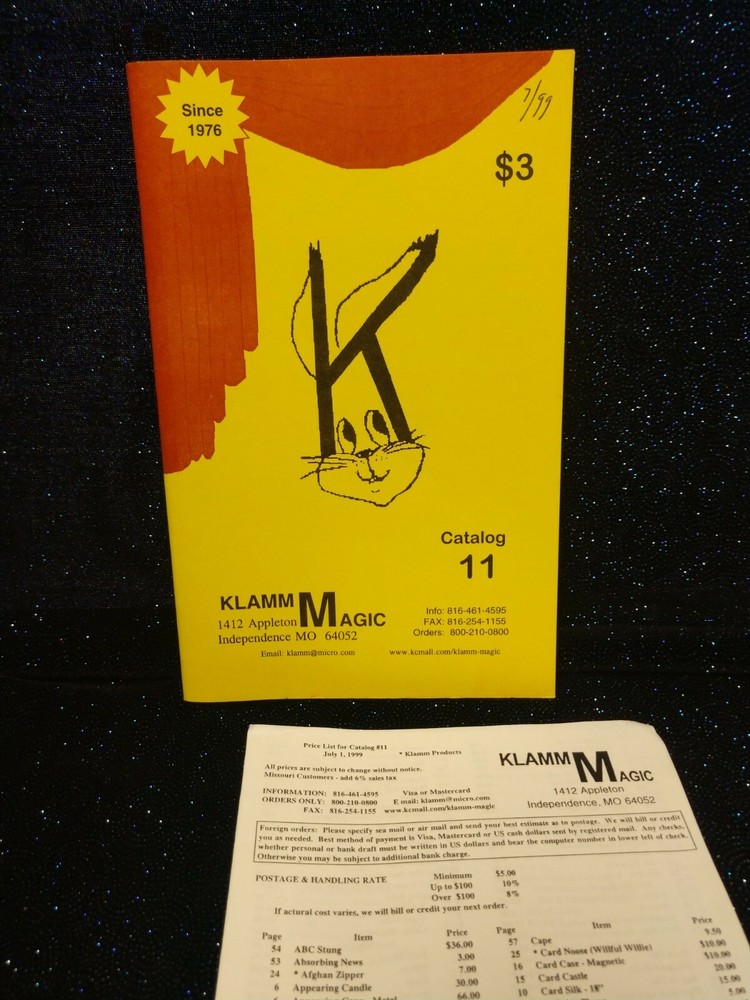 Klamm Magic Catalog No.11