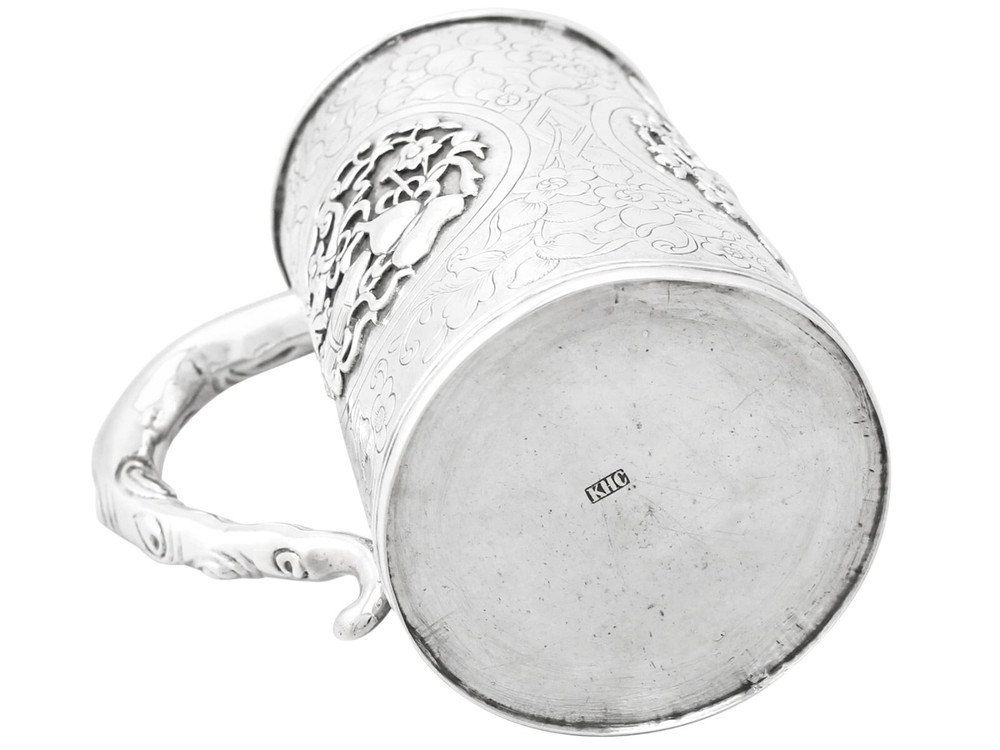 Chinese Export Silver Mug Antique Circa 1850
