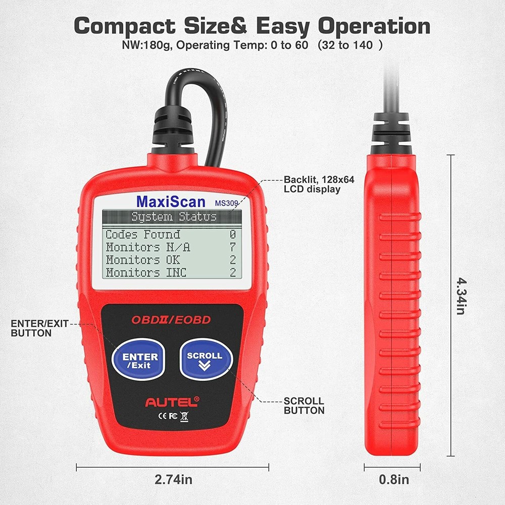 Autel MaxiScan MS309 OBD2 Scanner Enhanced Engine Fault Code Reader