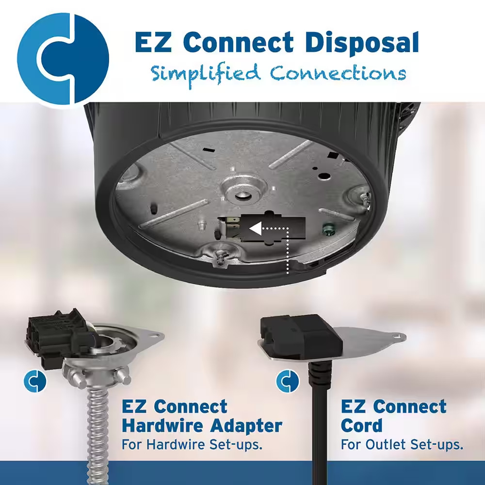 Power 900, 3/4 HP Garbage Disposal, Continuous Feed Food Waste Disposer with EZ