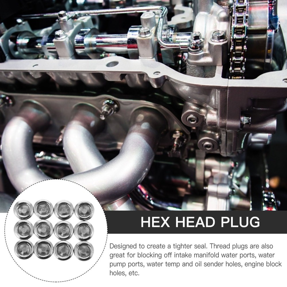 12 Pcs Pneumatic Cap Style Plugs Fitting Fittings Set Internal Hex