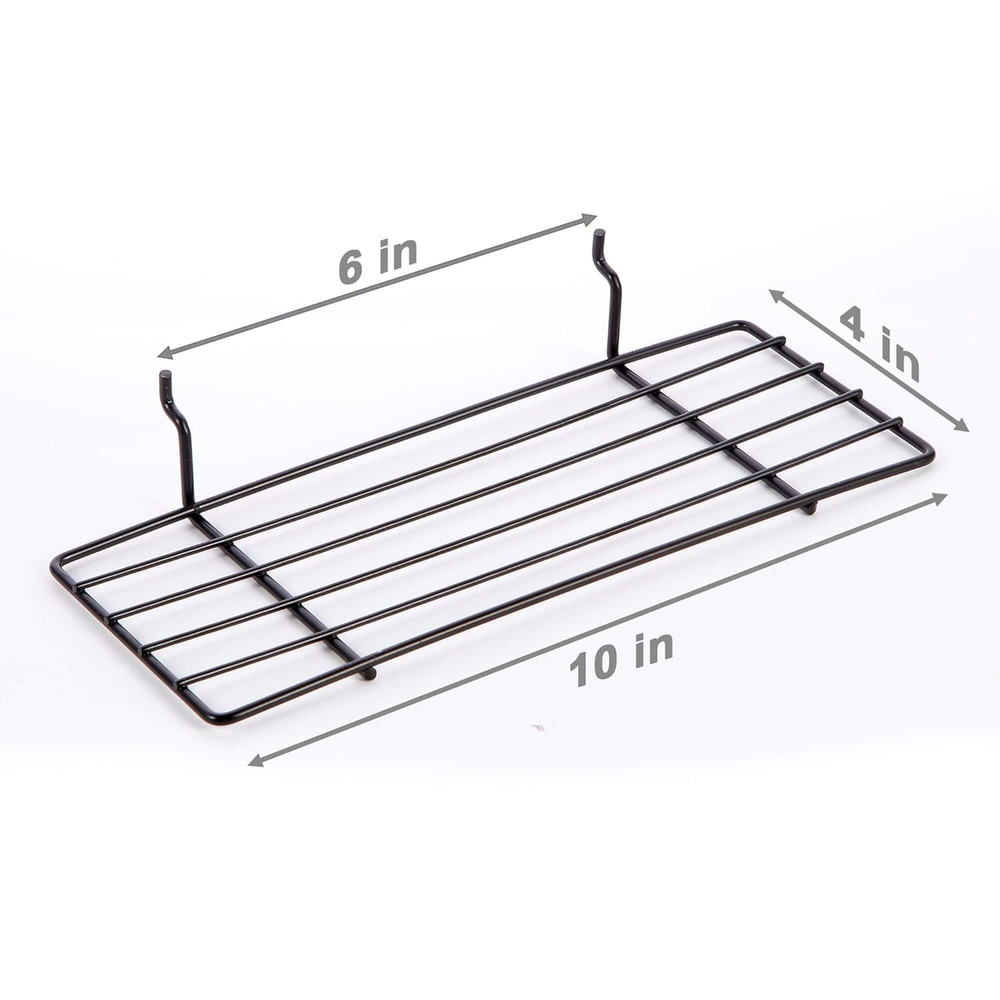 Pegboard Hooks, Peg Board Shelf, for Support Various Tools, 4 Packs, Black