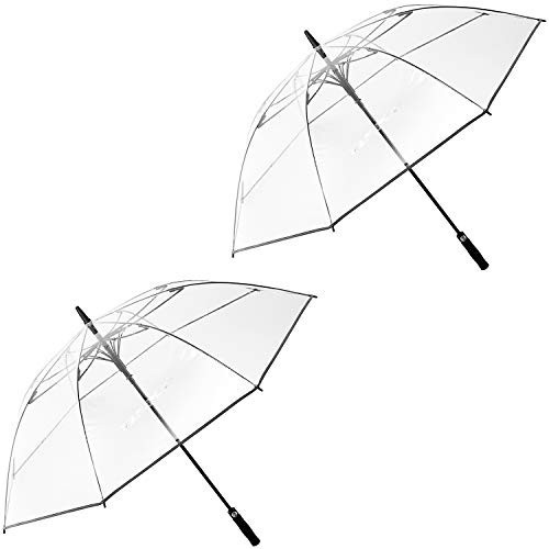 62" Clear Golf Umbrella - Transparent Auto Open, Windproof, Waterproof, Large St