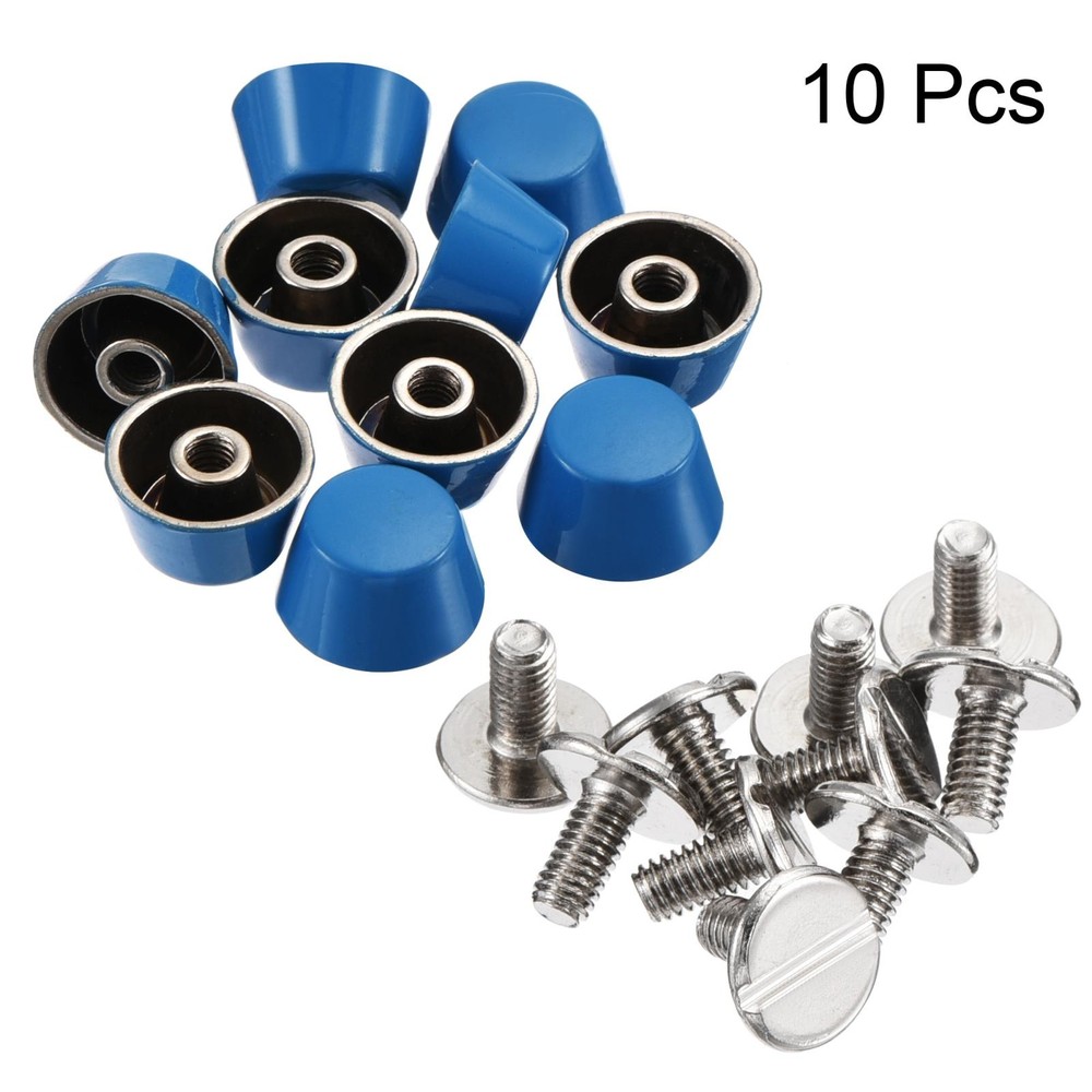 12x7mm Rivet Studs Screw Back Flat Cable Feet Stud Blue Tip 10pcs