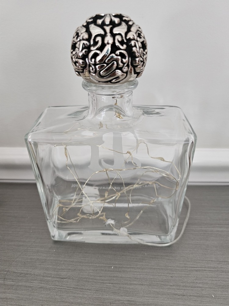Deleon Platinum Tequila Bottle Repurposed, Lighted Bar Decor