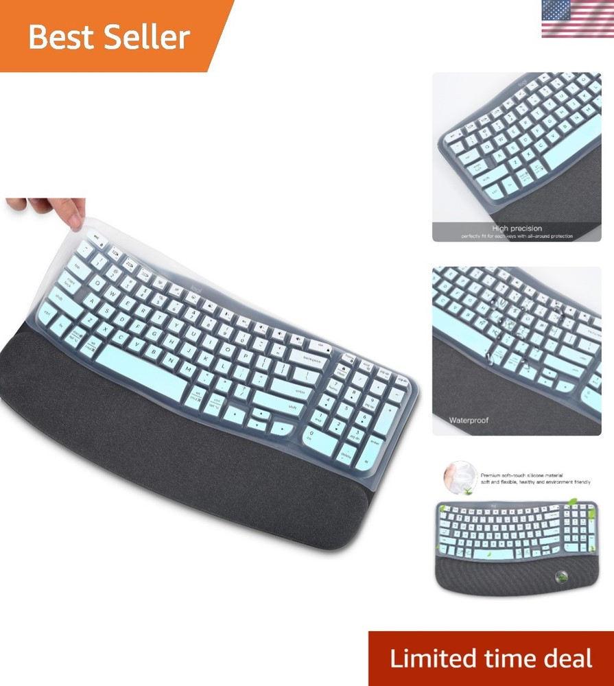 Silicone Keyboard Protector in Ombre Mint for Logitech Wave Keys MK670