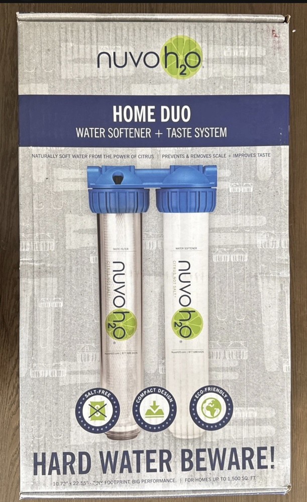 Nuvo H2O Home Duo Whole House Softener and Taste Complete Filtration System NEW