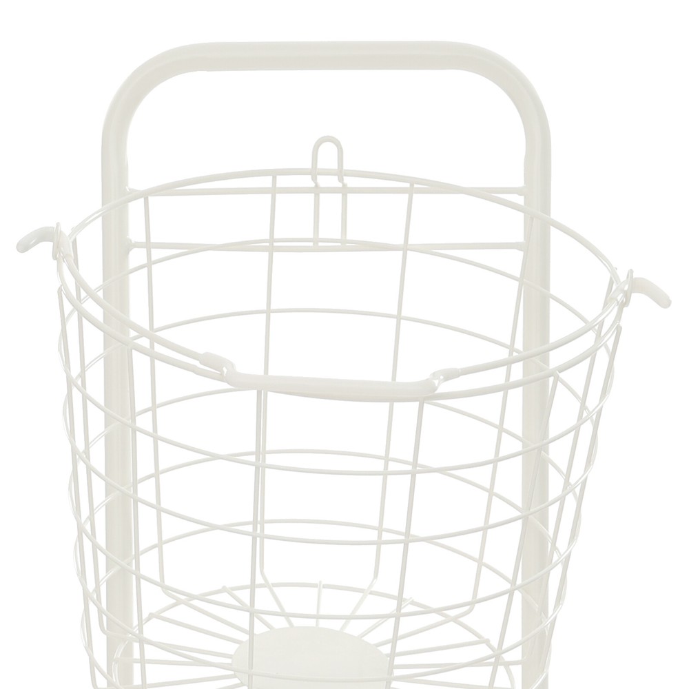 3 Tier Plastic Wheeled Laundry Hamper Rolling Clothes Storage Basket Garbage Bin