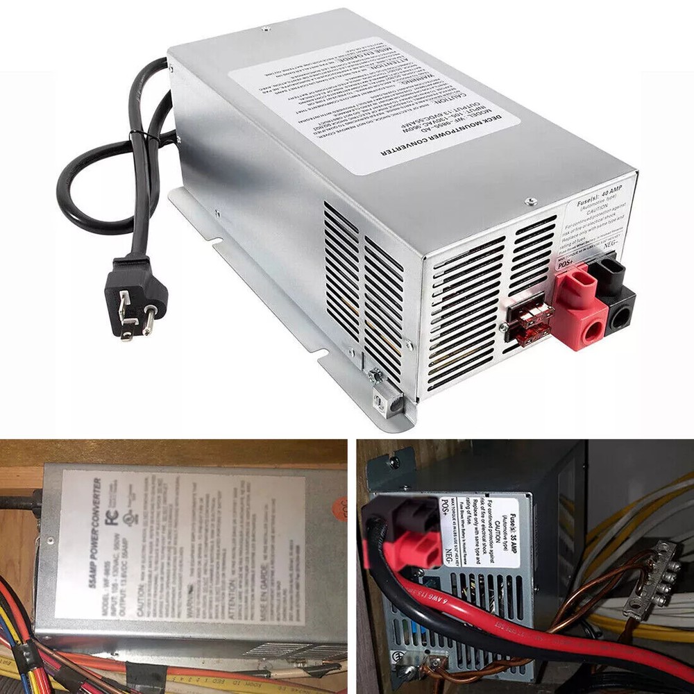 For WFCO WF-9855 55 Amp Deck Mount Power Converter Charger Corded RV Camper 9800