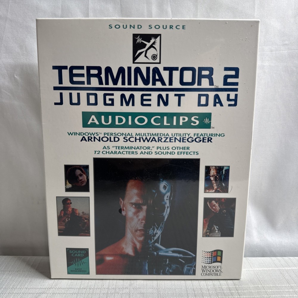 Terminator 2 AudioClips Windows 3.1 PC Software Sound Source VINTAGE SEALED READ