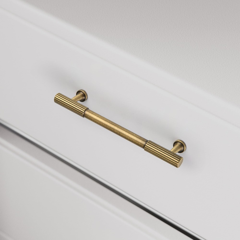 2 Pack Solid Brass Cabinet Pulls, 5-inch (128mm) Hole Center Vintage Bronze V...