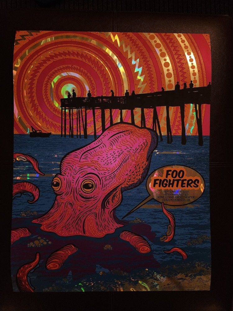 Foo Fighters Virginia Beach, September 2023, foil Poster