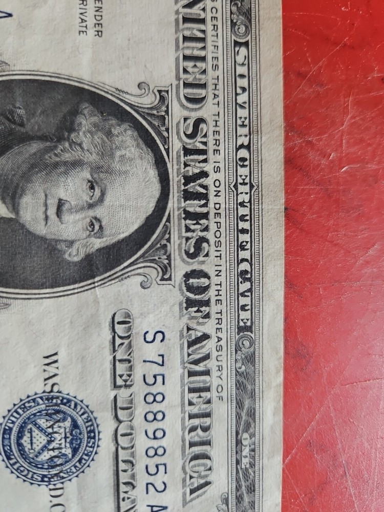 $1 1957B Silver Certificate OVER INKING ERROR !!