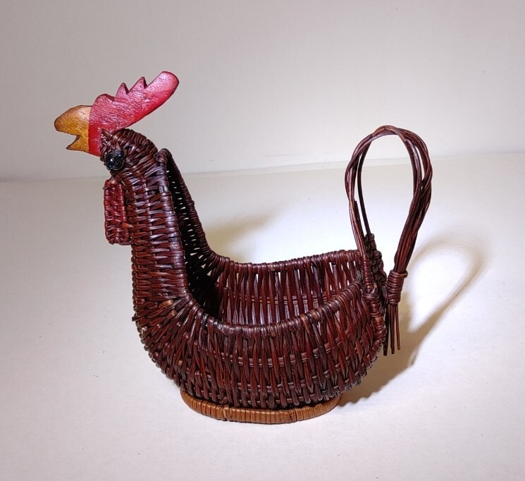 Chicken & Rooster Wicker Crafting Baskets