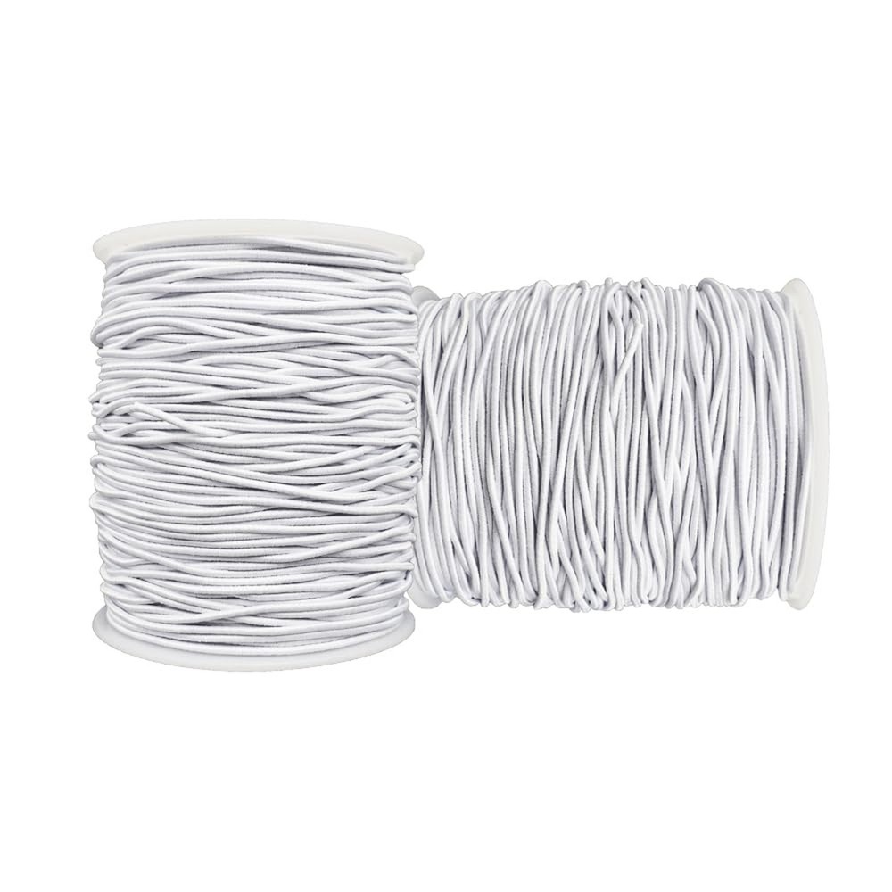 Stretchy String for Bracelets, 2 Rolls 1 mm Sturdy Elastic String Elastic Cor...