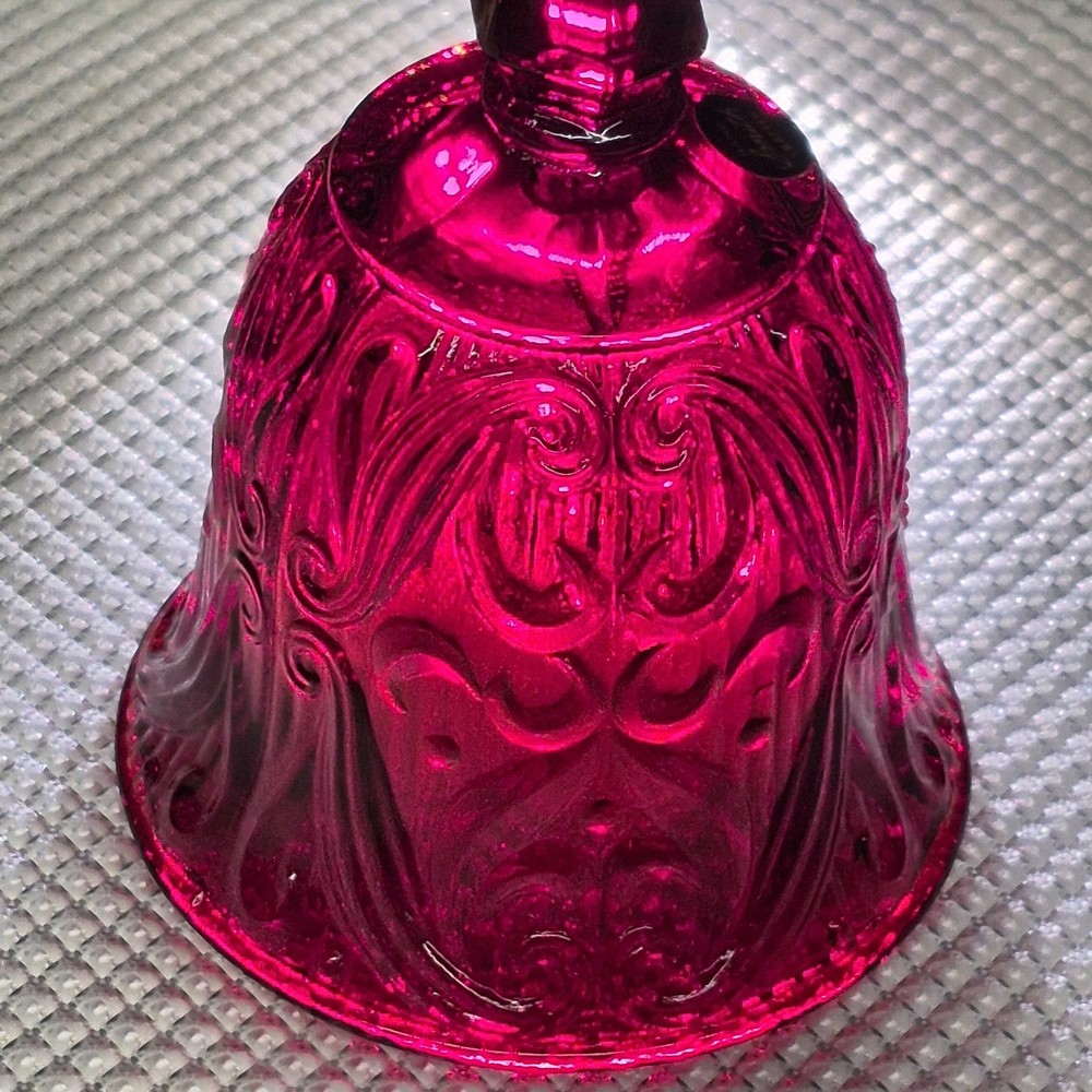 Vintage L.E. Smith Ruby Red 40th Anniversary Bell 6" Tall