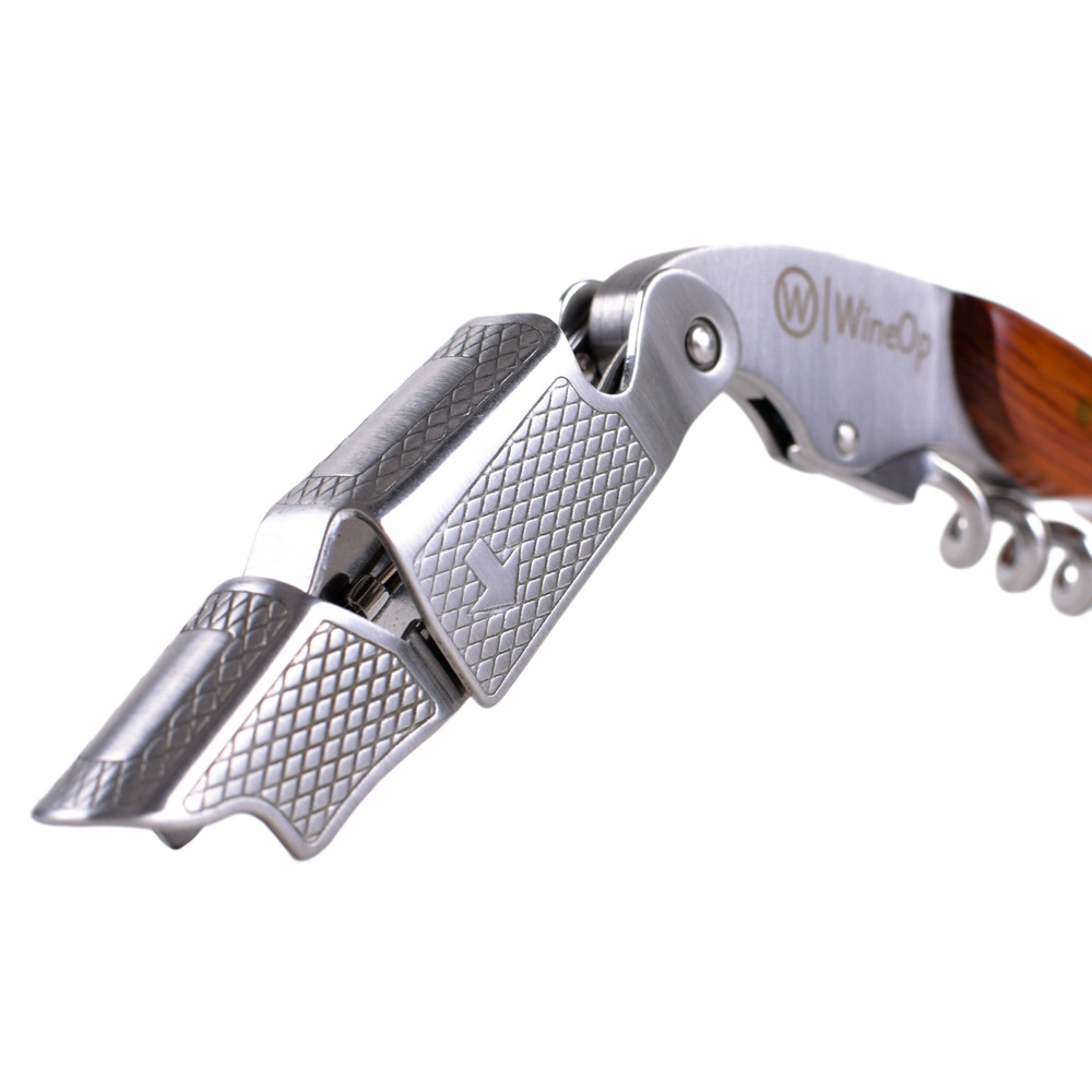 Professional Double Hinged Wine Bottle Opener Corkscrew Key | 2 Silver Handle