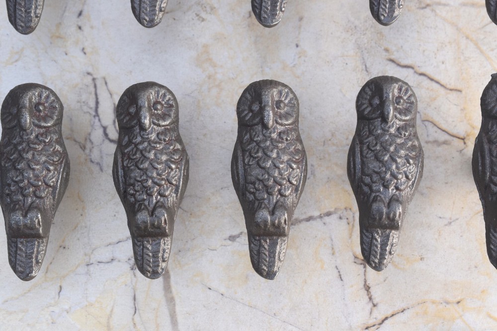 Vintage Door Drawer knobs Cast Iron Owl Shape Cabinet Gate Handle Pulls 10pc