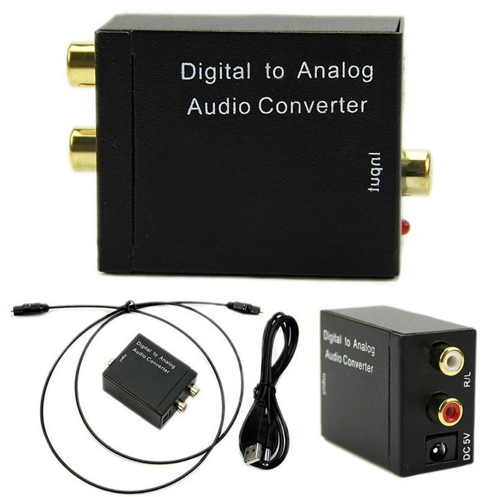 Digital Analog Audio Converter Adapter Amplifier Decoder Optical Fiber Coaxial u