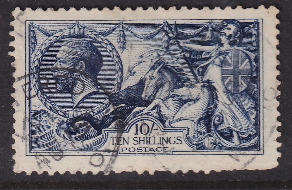 SG402 10/- Indigo Waterlow FU(144)