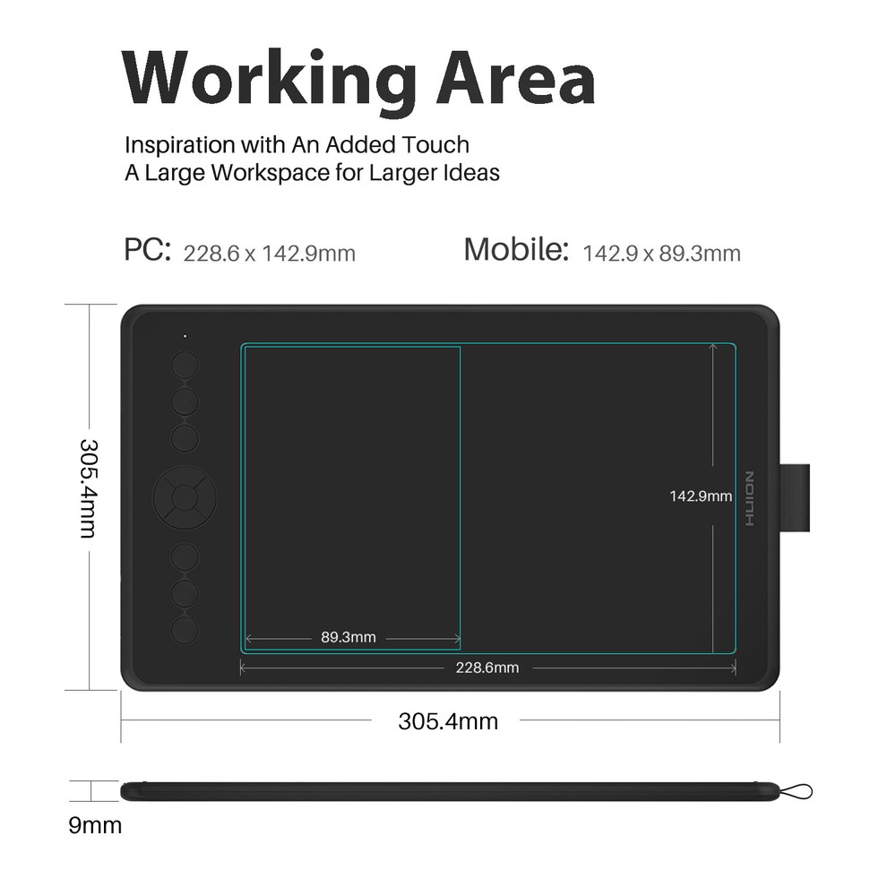 HUION INK H320M Two-Sided Pen Tablet Graphics Drawing Tablet+LCD Writing Tablet