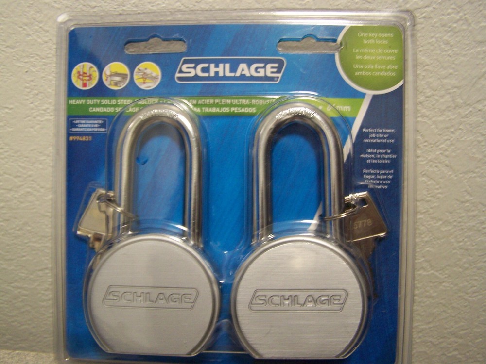 Schlage Padlock Set Heavy Duty Solid Steel