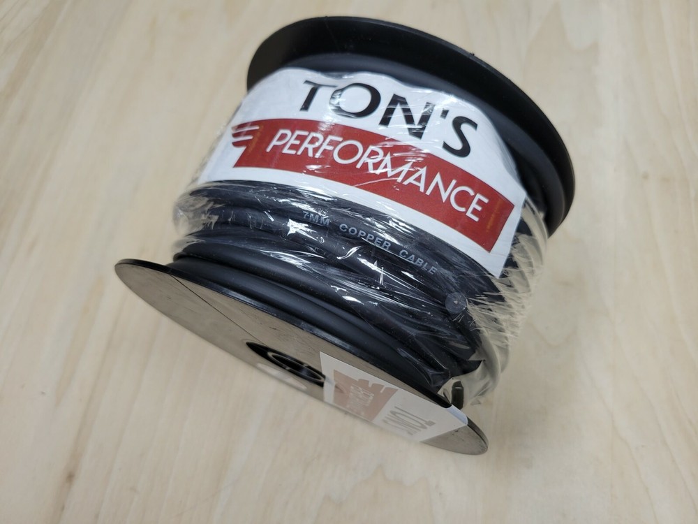 100 feet roll 7mm COPPER CORE SPARK PLUG WIRE ignition DIY SOLID BLACK rubber