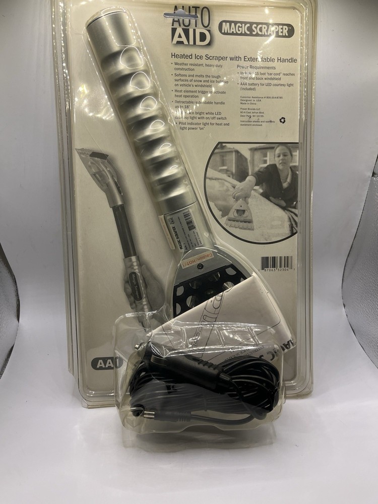 Auto Aid - Heated Ice Scraper "Magic Scraper" Retractable Extendable Handle