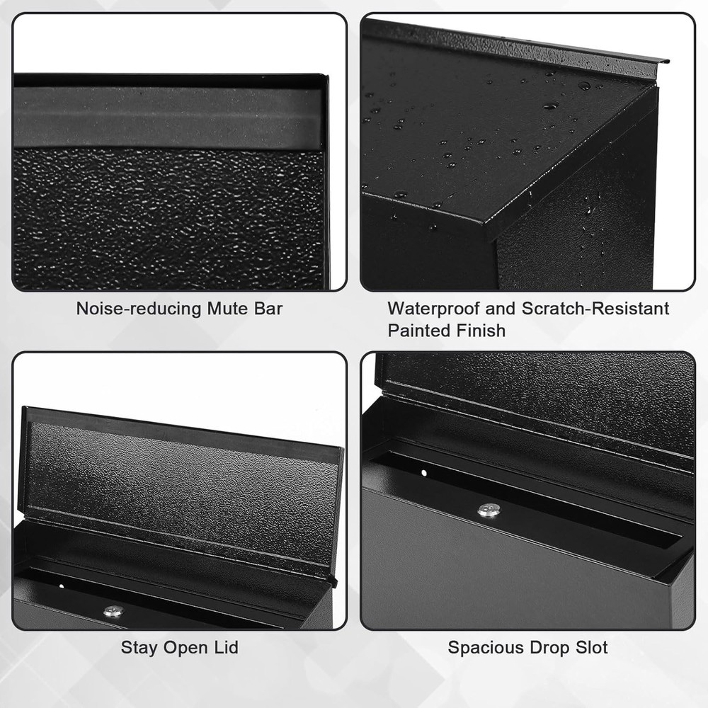 Locking Wall Mount Mailbox – Large Capacity with Key Lock for Ultimate Security