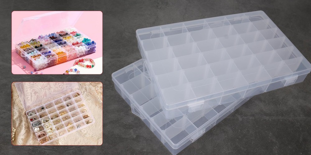 2Pcs Clear Visible Plastic Storage Box- Rectangular Storage Box, Suitable For...
