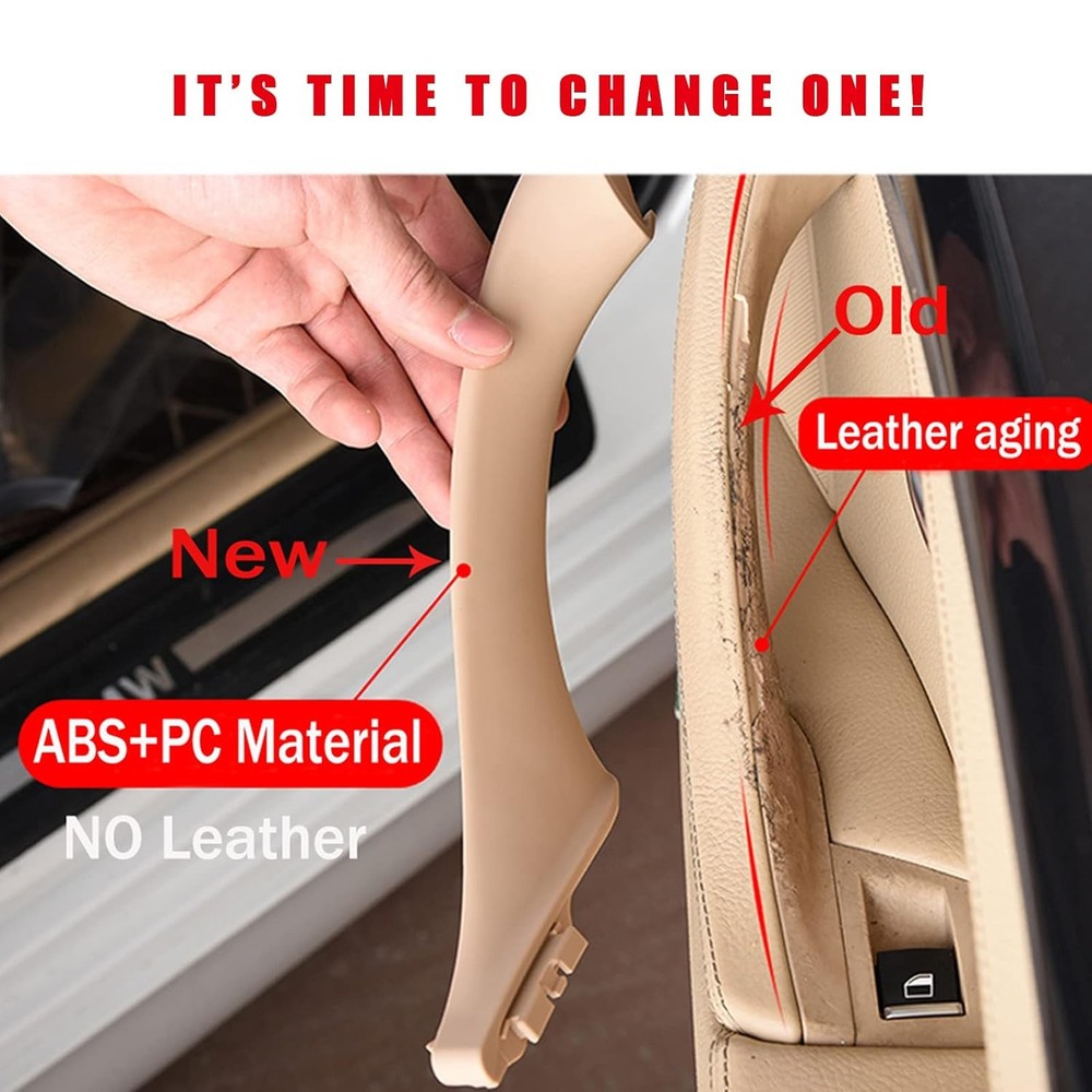 Window Switch Panel Door Handle Compatible with BMW 5 Series 2010-2016 Beige
