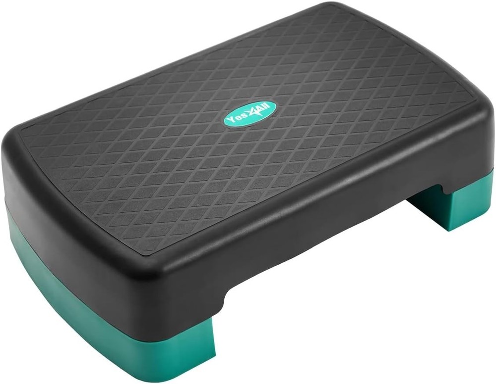 18.9" Aerobic Exercise Step Platform with 2 Risers, Adjustable Height Workout...