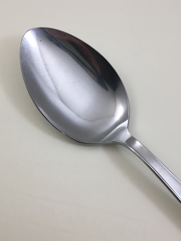 SILHOUETTE SST1 Rose Pattern Stainless Japan Solid Serving Spoon 8 1/4"