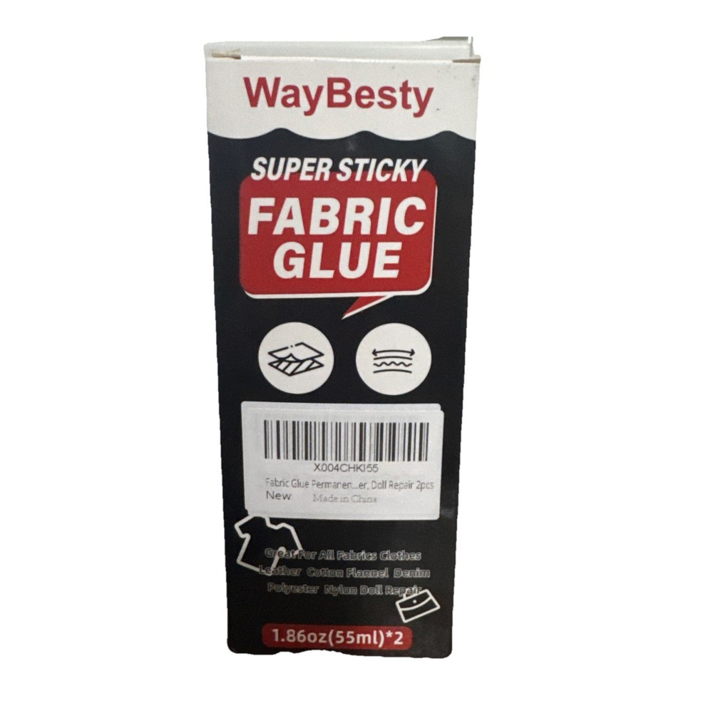 Fabric Glue, 2-Pack 55ml Strong Adhesive Permanent Glue *2