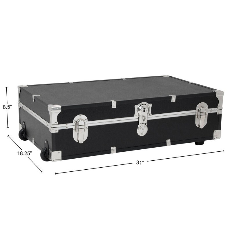 Under Bed Trunk W/ Wheels Lock Storage Box Dustproof Linens Clothing Keepsakes