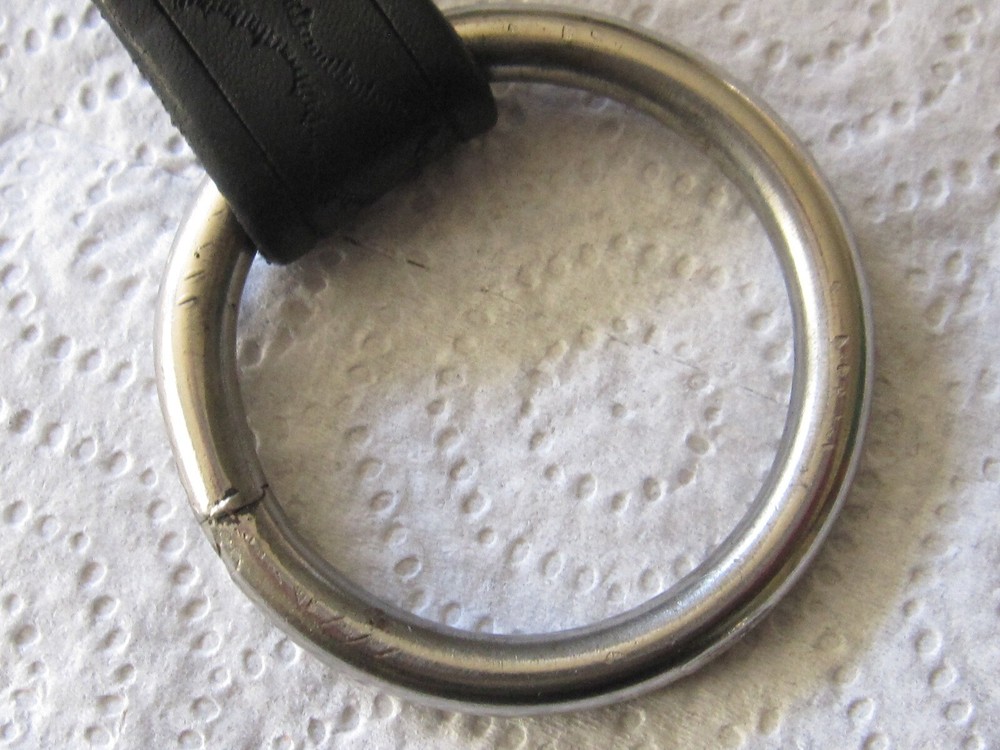 Black Leather Baton Ring With Snap - Belt Acccsessorie
