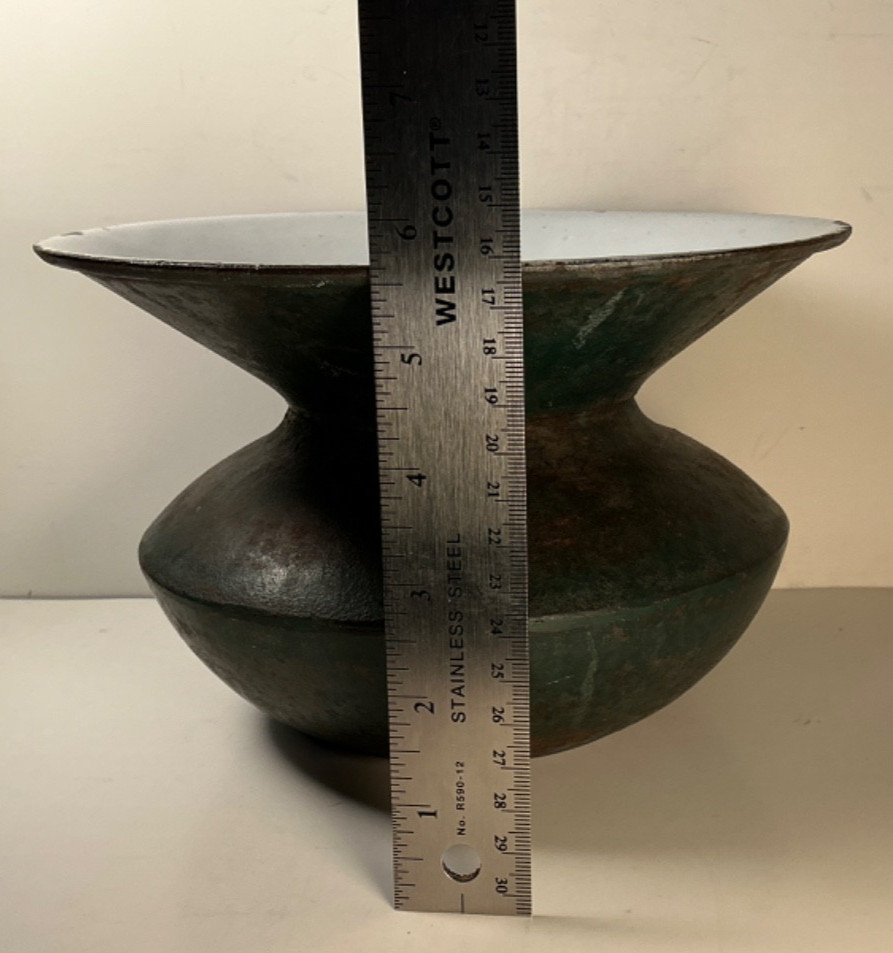 Antique Cast Iron / Porcelain Spittoon