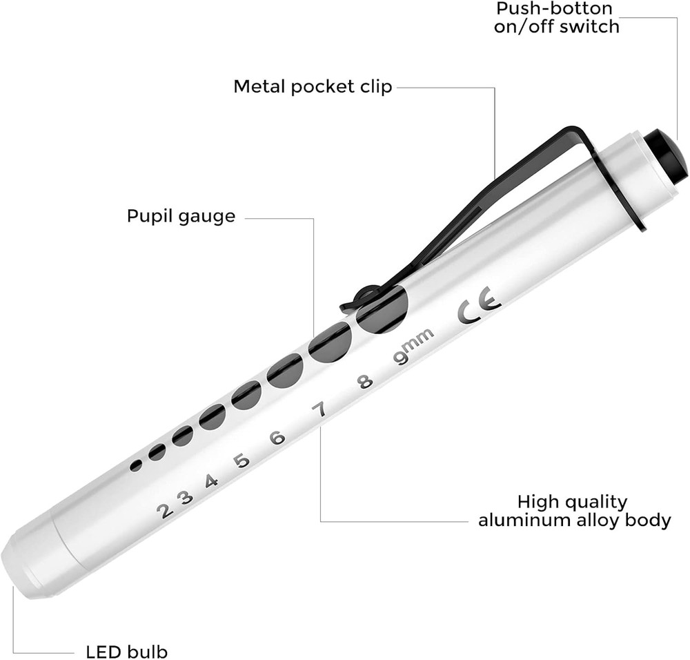 Medical Penlight White LED 2 Pack for Nurses Doctors