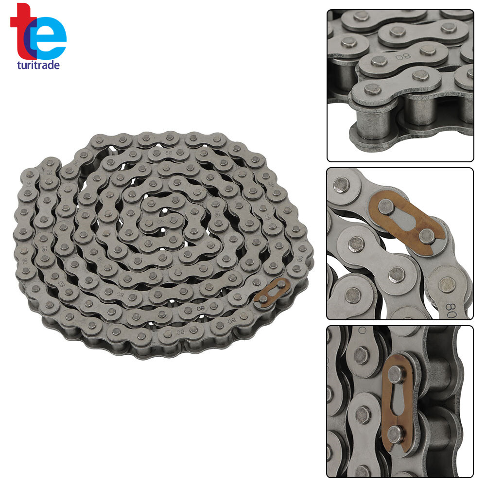 #80 Heavy Duty Roller Chain × 10 Feet With 1 Connector