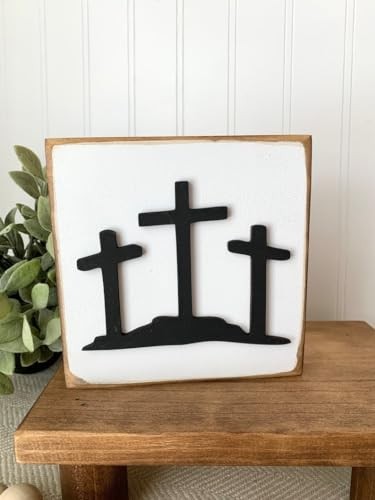 2025 Empty Tomb Easter Tiered Tray Decor, 7Pcs Easter Resurrection Scene Cross