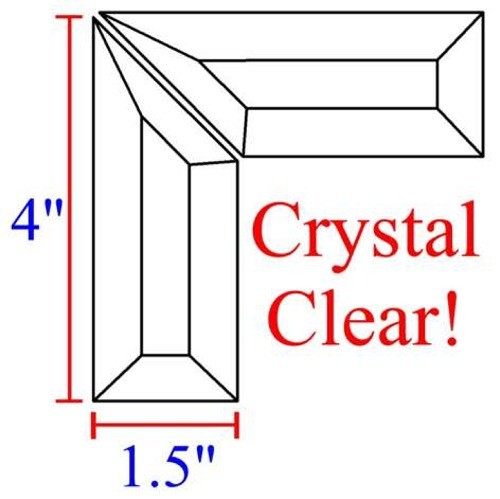 1.5x4 Stained Glass Corner Bevels - Left & Right - (4)