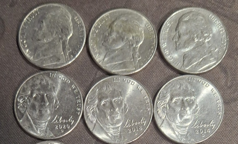 Uncirculated Condition Nickel Roll, Random Dates