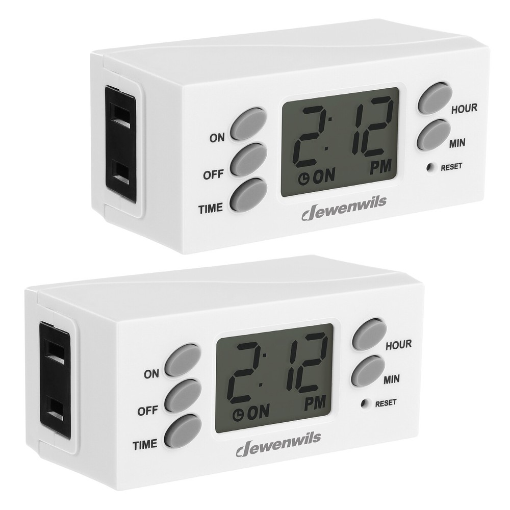 DEWENWILS 2 Pack Light Timer, Digital Programmable Plug-in Lamp Timer Switch