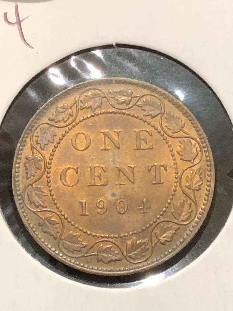 1904 Canada Copper Large Cent Canadian. Nice High Grade. Red & Brown