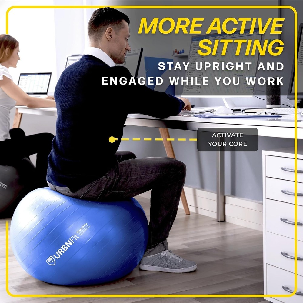 Stability & Core Strength – Anti-Burst Exercise Ball with Pump for Home Workouts