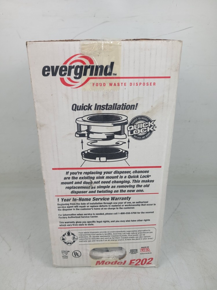 (NEW) Evergrind E202 Insinkerator 75951 1/2 HP Garbage Disposal