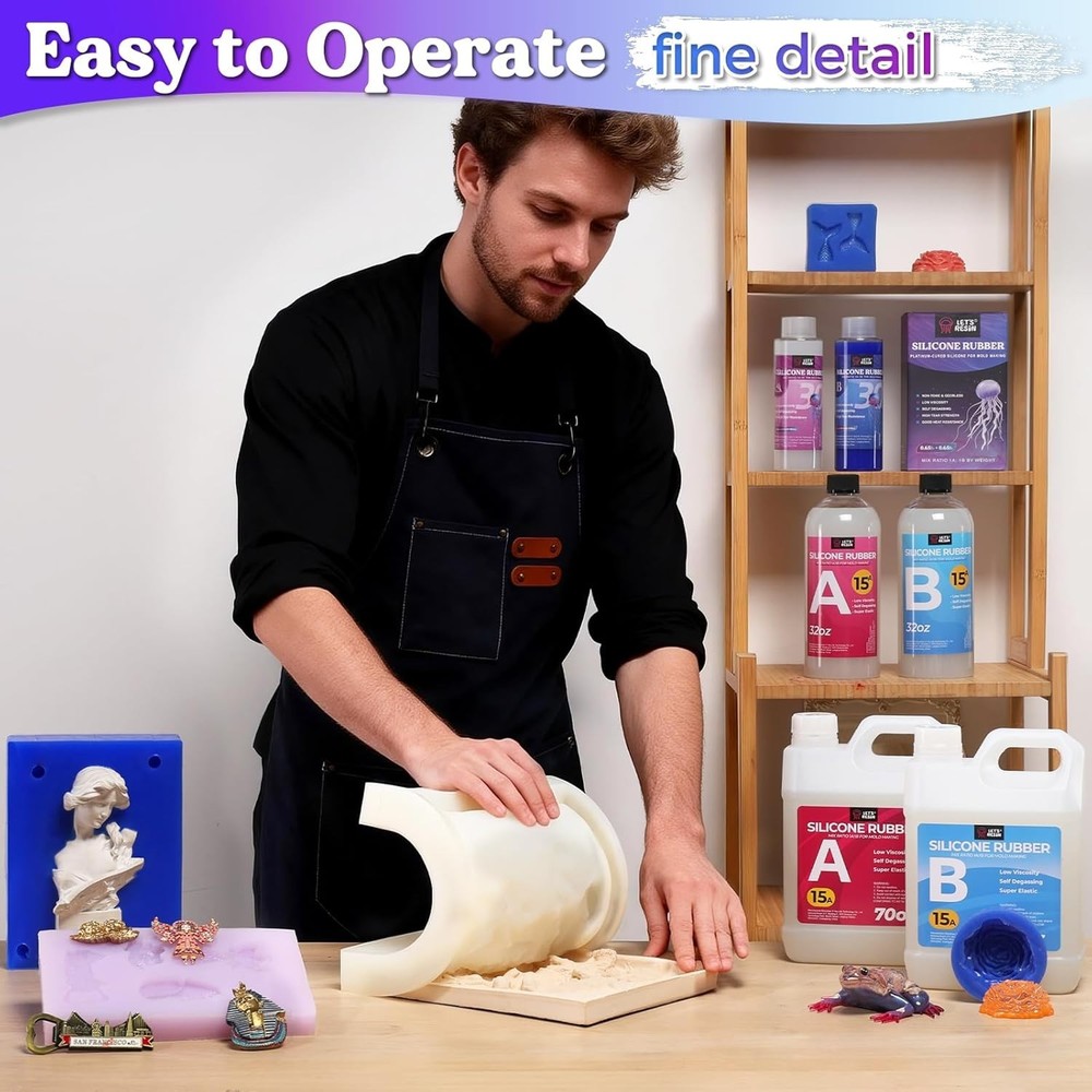 Liquid Silicone Mold Making Kit 140oz Clear Rubber for DIY Projects