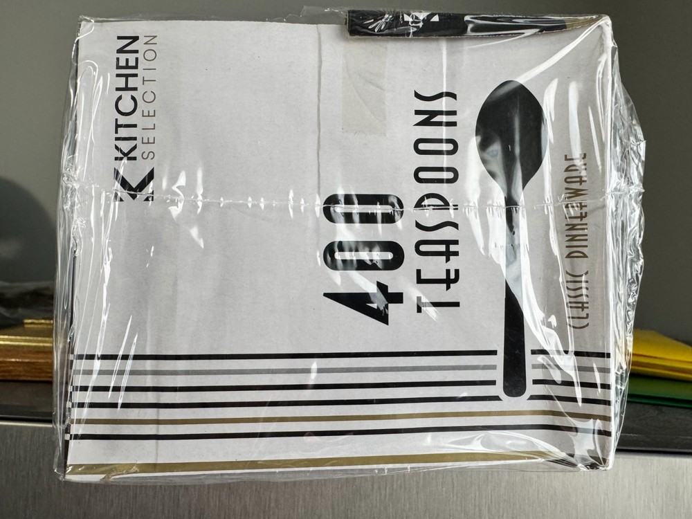 kitchen selection Collection Disposable Plastic Cutlery 400 Ct White Tea Spoons