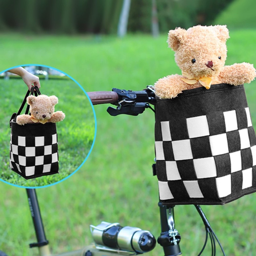 Bike Basket, Bicycle Handlebar Front Basket Folding Detachable Quick Release ...
