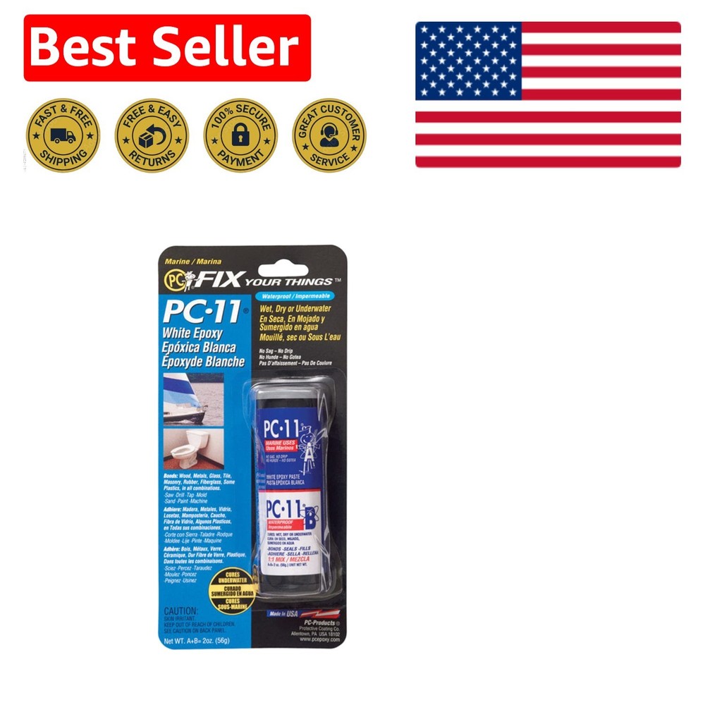 PC-11 Marine Epoxy Adhesive Paste - 2oz Waterproof Two-Part High Tack Bonding
